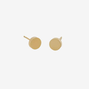 Gold Round Flat Stud Earrings by Admiral Row