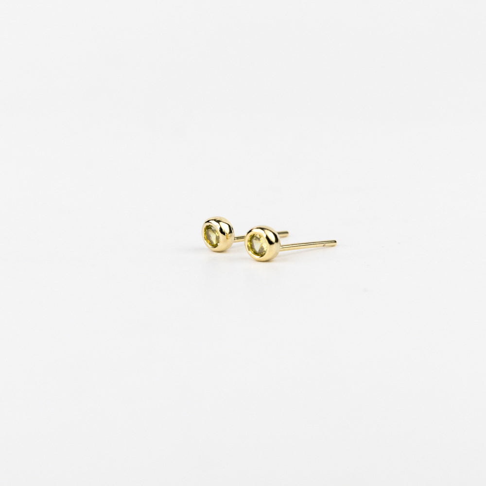 Dainty Bezel Birthstone Stud Earrings - November