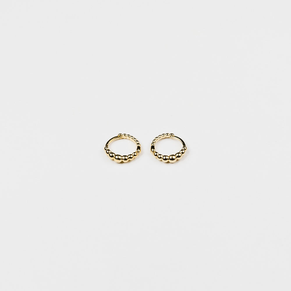 15mm Gradient Beaded Clicker Hoop Earrings