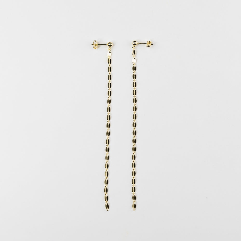 Detailed Chain Drop Earrings
