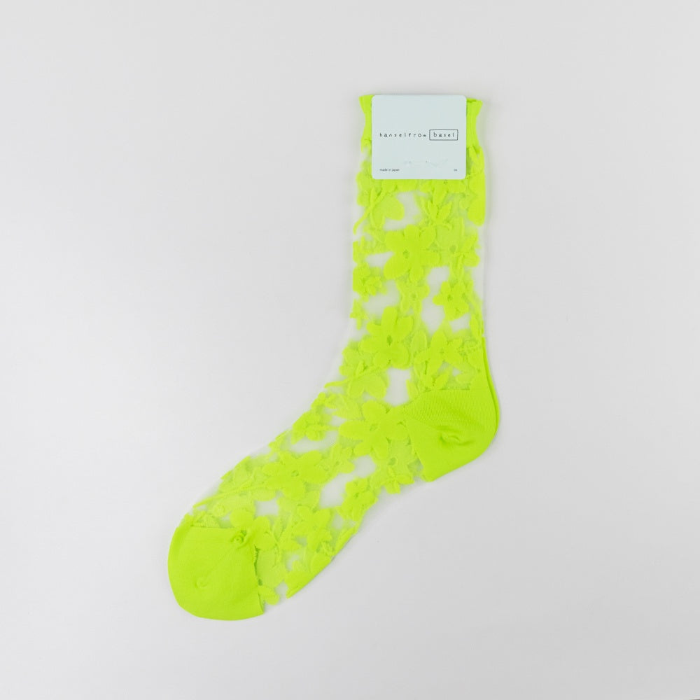 Bobo Sheer Crew Socks - Tennis Green