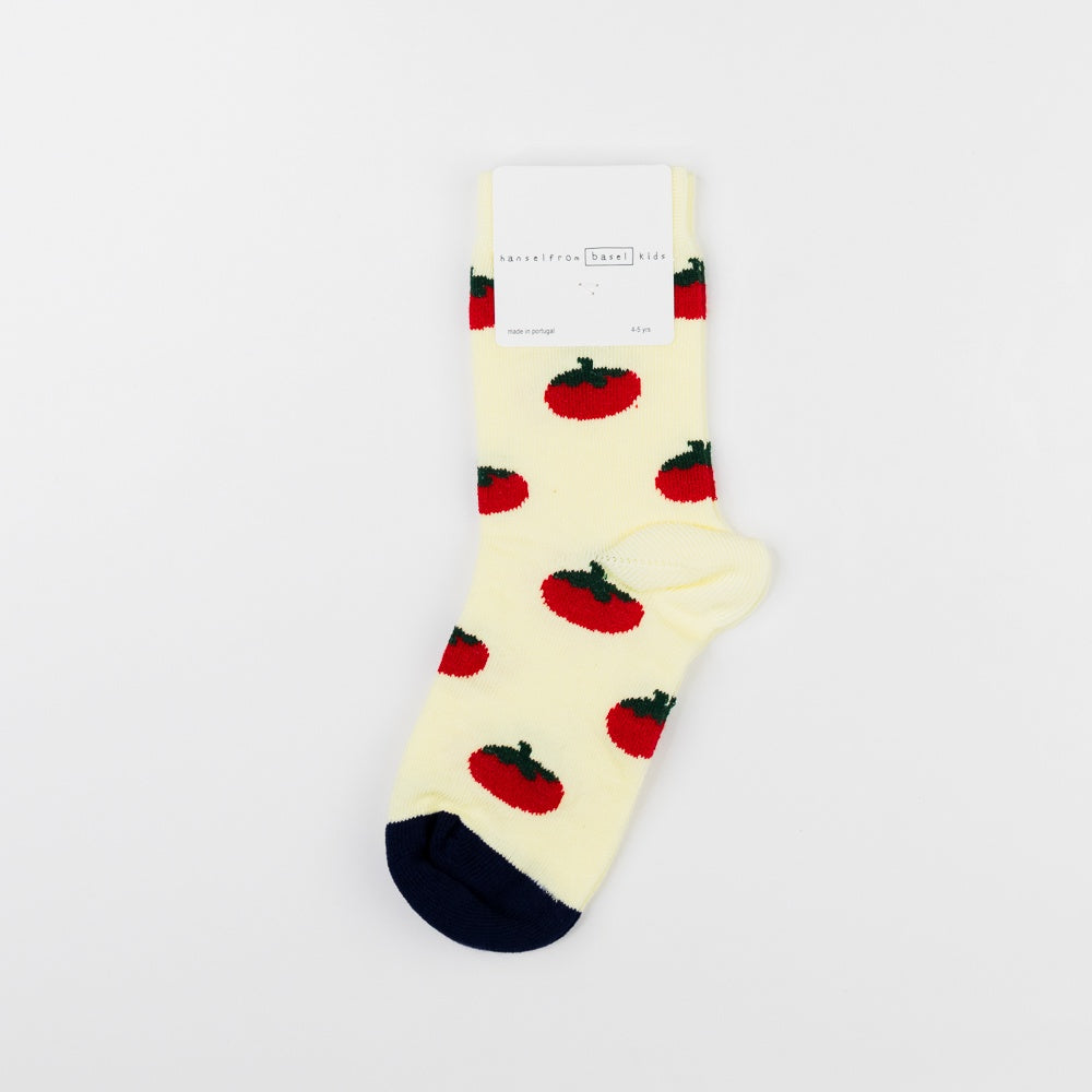 Mini Tomato Crew Socks - Butter