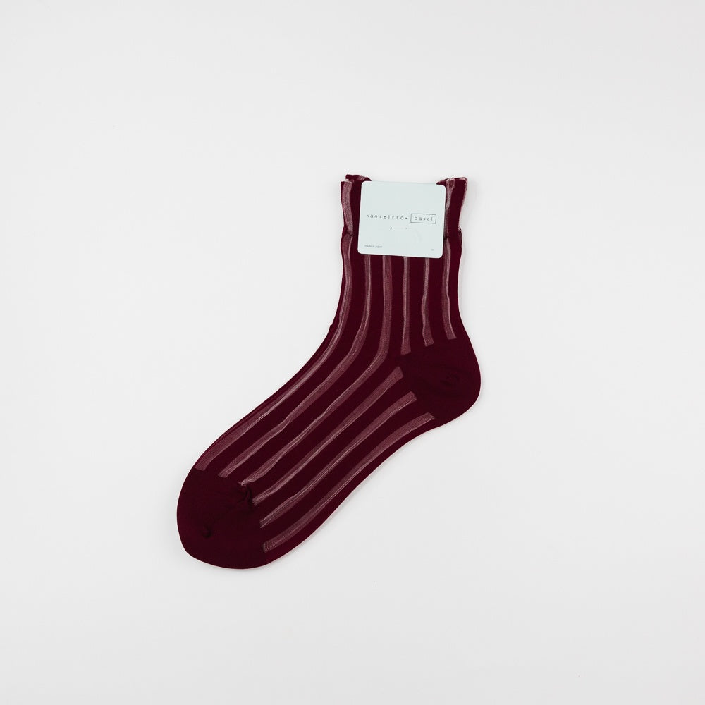 Mykonos Sheer Short Crew Socks - Merlot