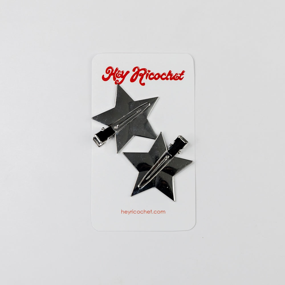 Magic Girl Metal Stars Clips - Silver