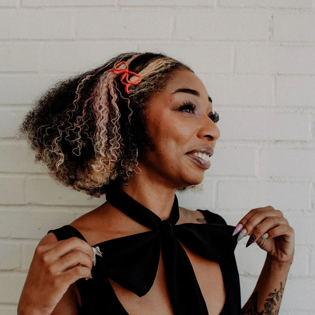 Ribbon Bow Clip - Red