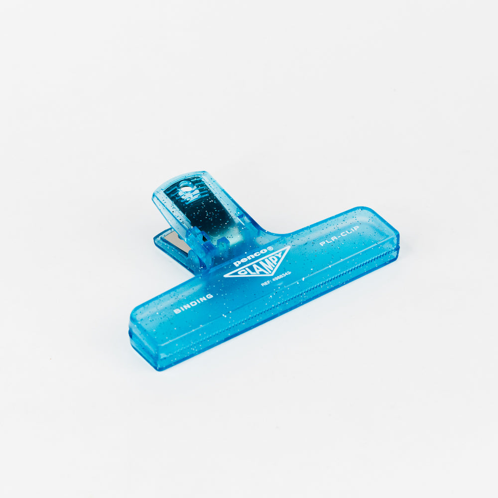 Plastic Clip Glitter - Light Blue