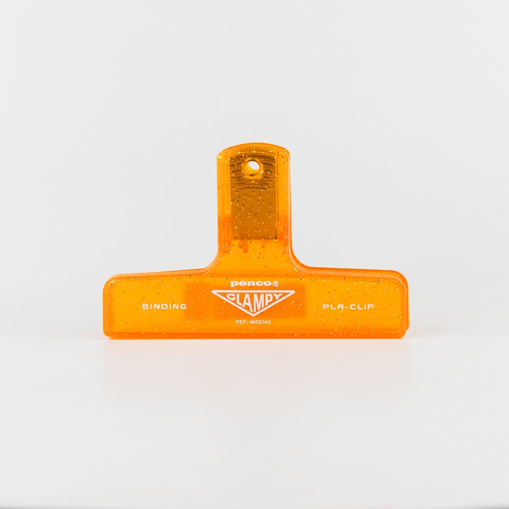 Plastic Clip Glitter - Orange