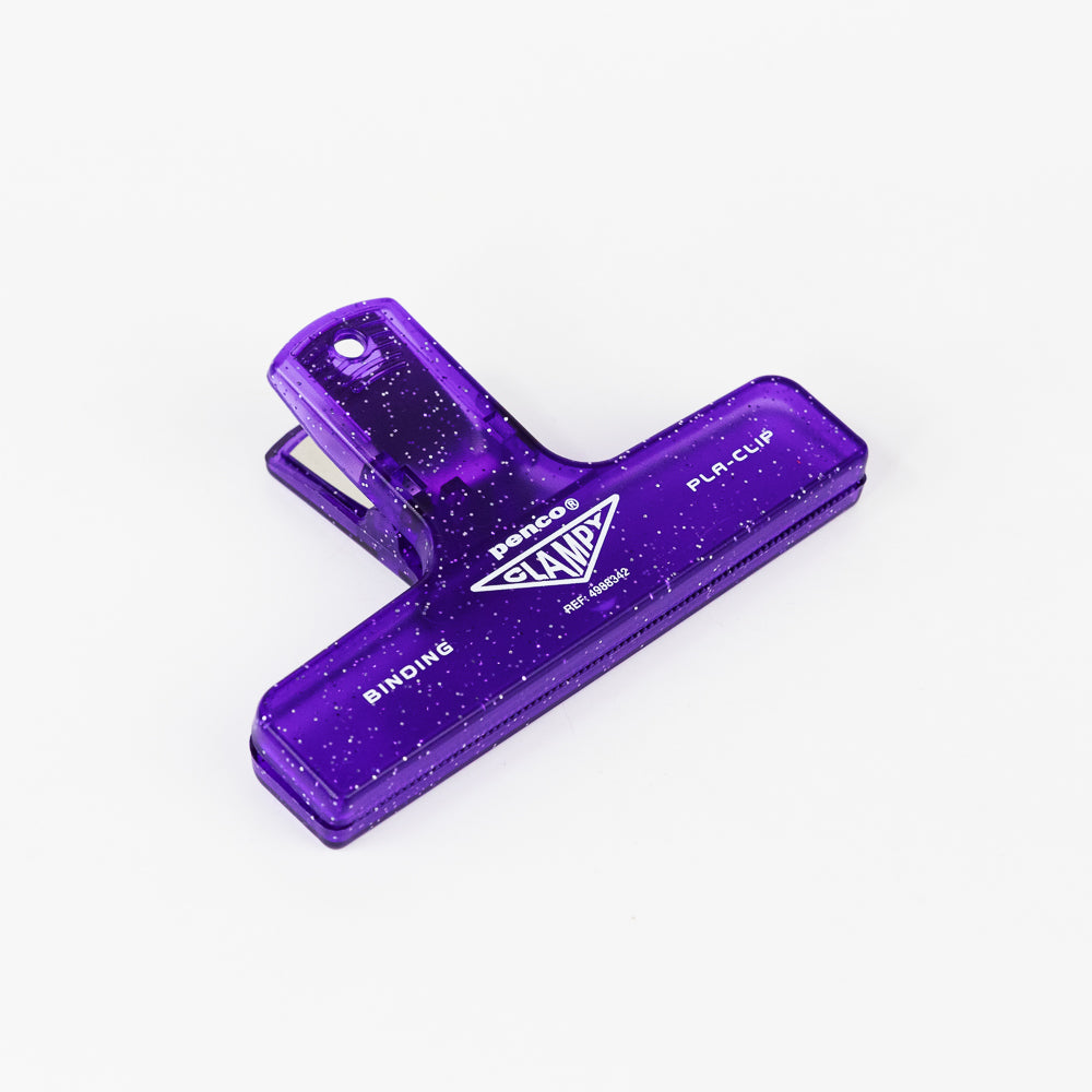 Plastic Clip Glitter - Purple