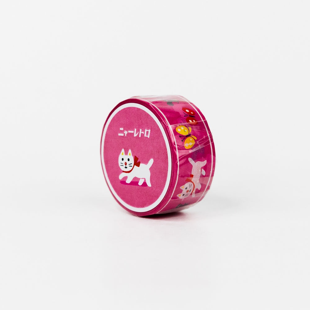 Retro Masking Tape - White Cat