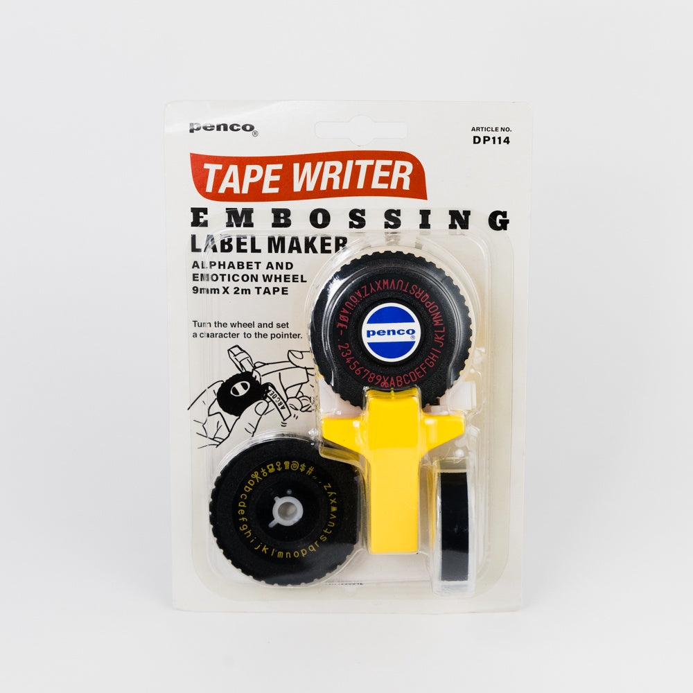 Penco Tape Writer embossing label maker in packaging on a white background