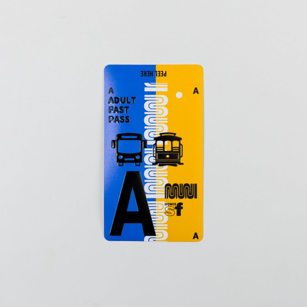 Colorful pass with text and icons on a gray background