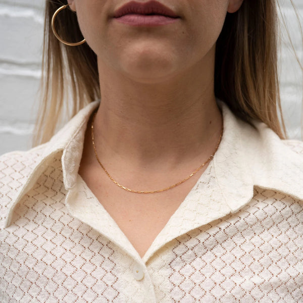 Gold Thin Box Necklace - 18" by RG