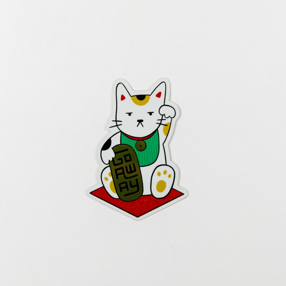 Go Away Maneki Neko Cat Sticker