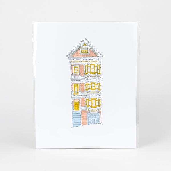 Illustration of a colorful house on a white background