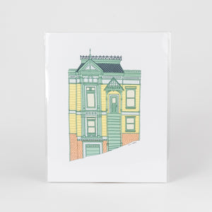 Illustration of a colorful house on a white background