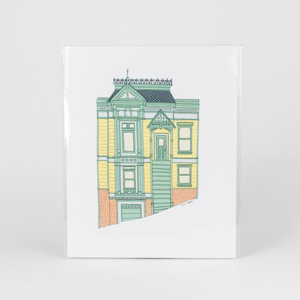 Illustration of a colorful house on a white background