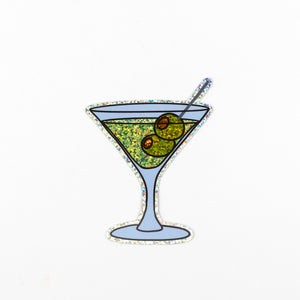 Glitter Martini Sticker by Jenny Lemons