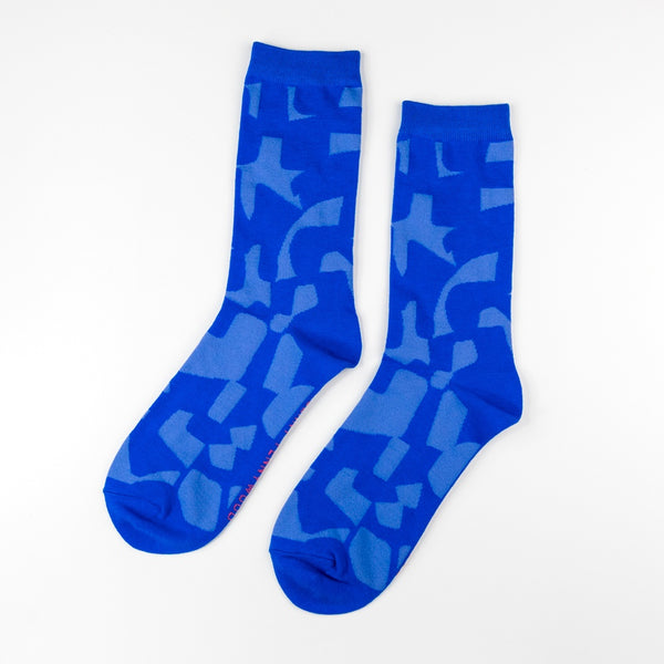 Crew Socks - Checks in Cobalt & Periwinkle