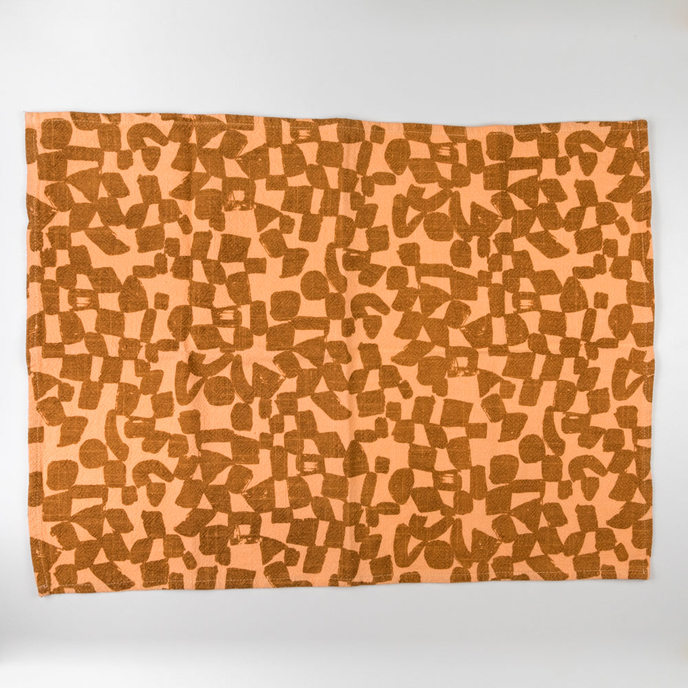 Tea Towel - Checks in Amber, Peach – Rare Device