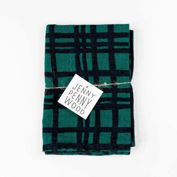 Textured Tea Towel - Darby in Midnight, Teal