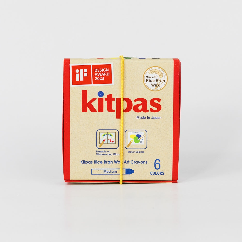 Kitpas Rice Bran Wax Art Crayons 6 Colors