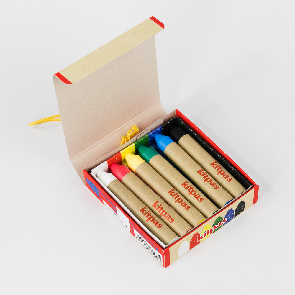 Kitpas Rice Bran Wax Art Crayons 6 Colors