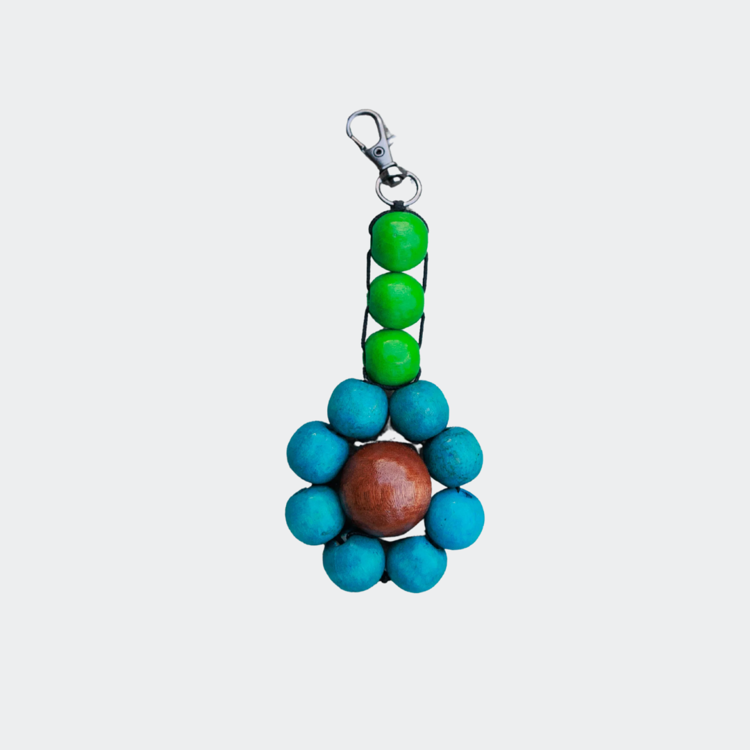 buko teal flower keychain 2.0