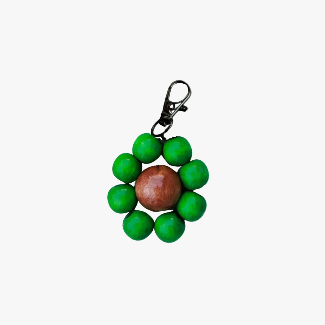 calamansi green flower keychain