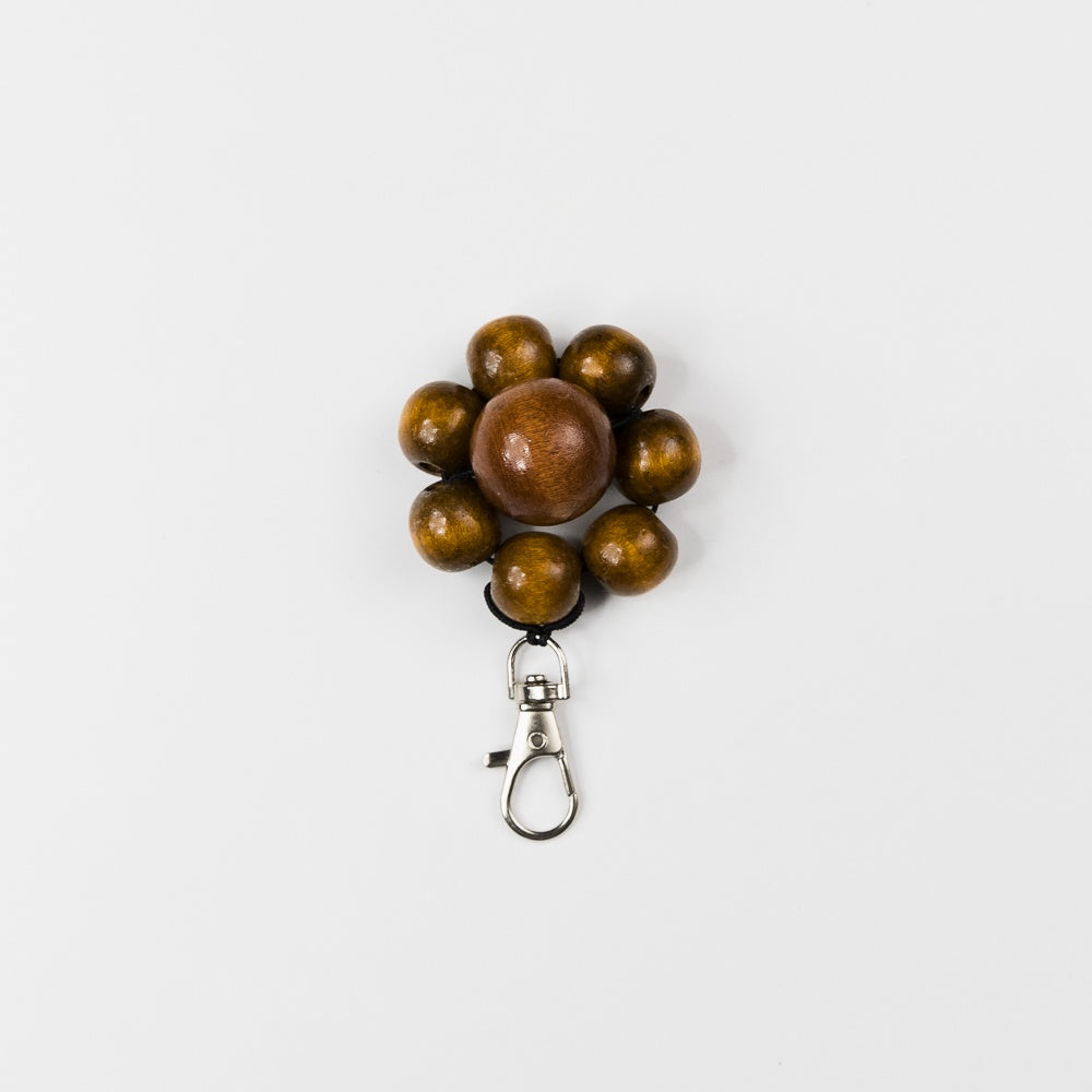 longan brown flower keychain