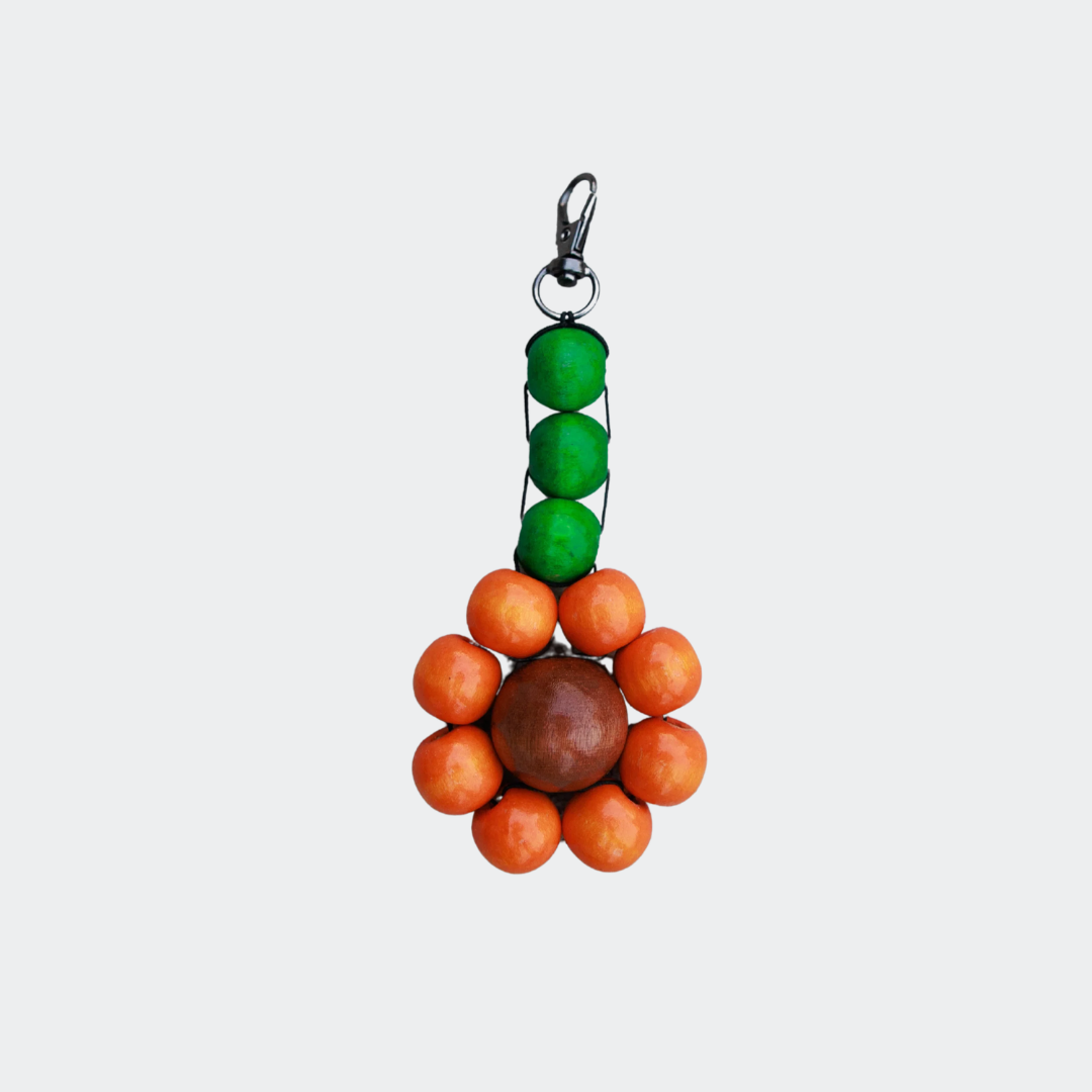 persimmon orange flower keychain 2.0