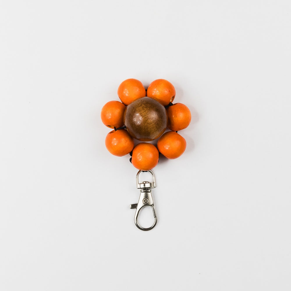 persimmon orange flower keychain