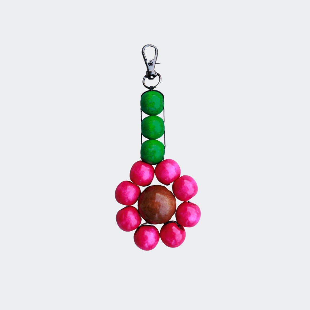 pitaya pink flower keychain 2.0