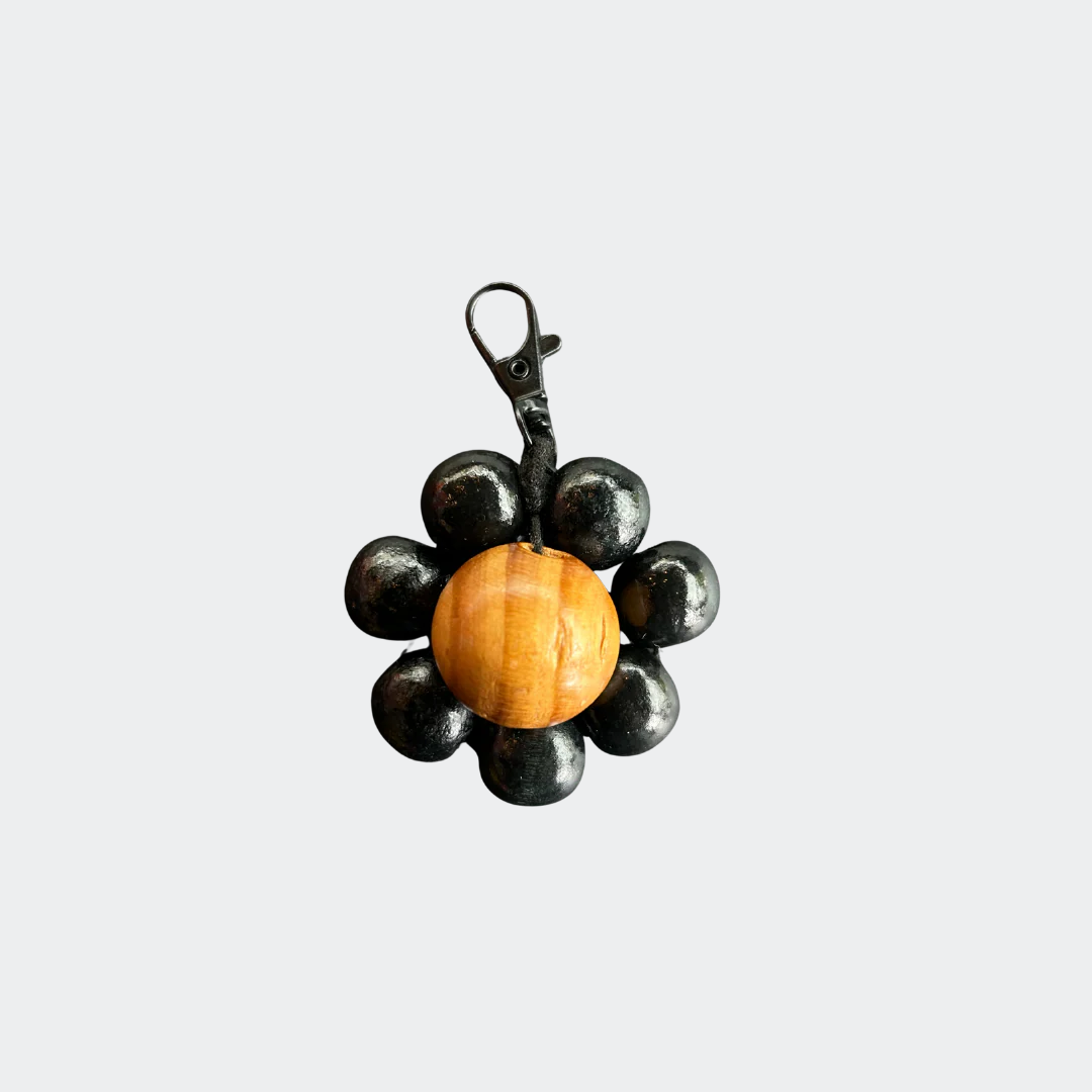 tamarind brown flower keychain