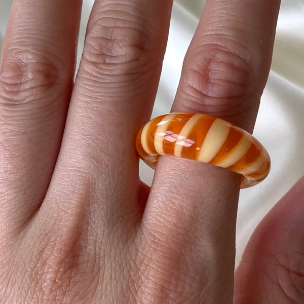 Spiral Ring - Transparent Orange