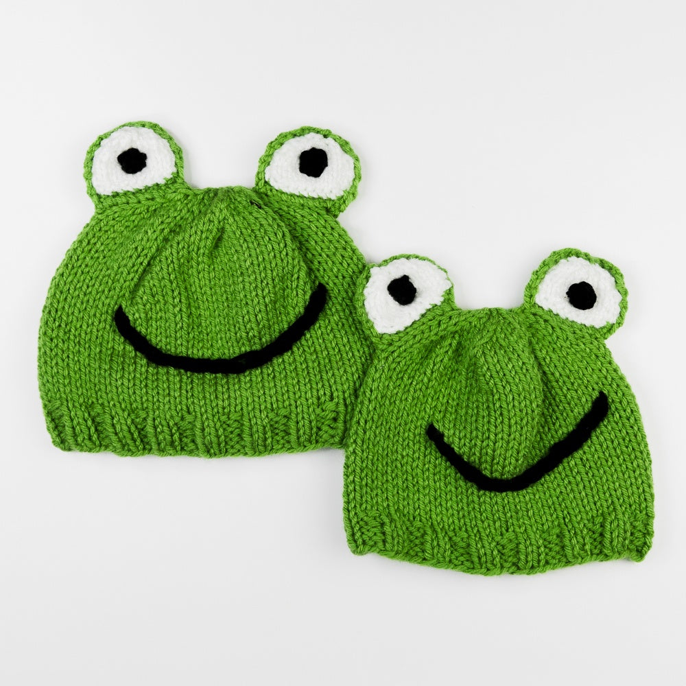 Hand Knit Frog Hat