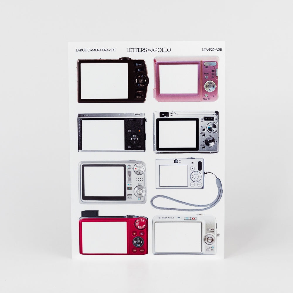 Large Camera Frames Sticker Sheet - White