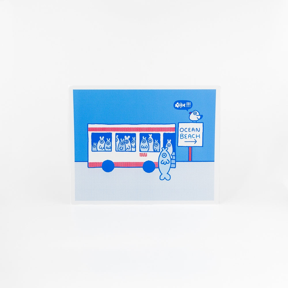 Fish Bus To Ocean Beach Print