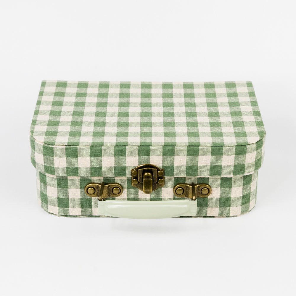 Suitcase - Green Check Print
