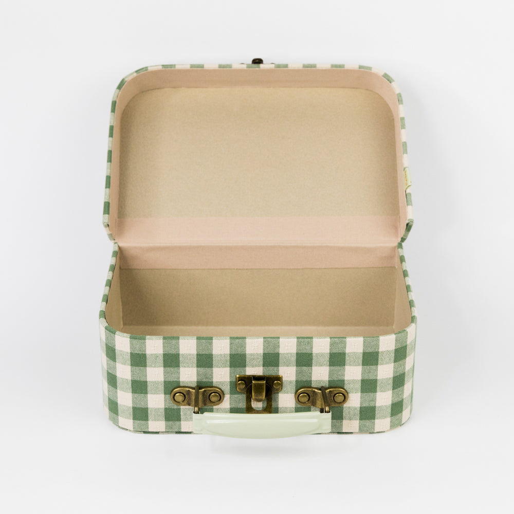 Suitcase - Green Check Print