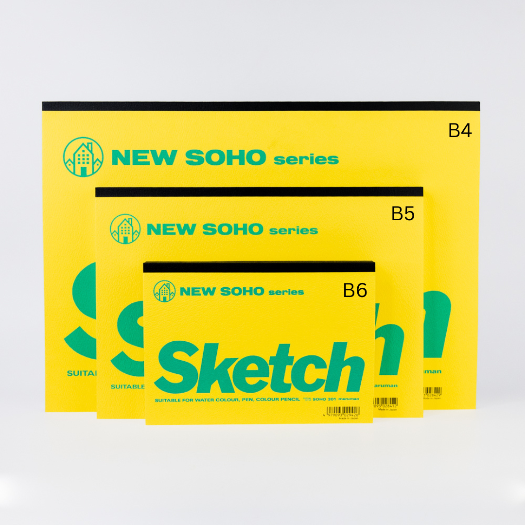 Yellow packaging with 'NEW SOHO series' text on a light gray background