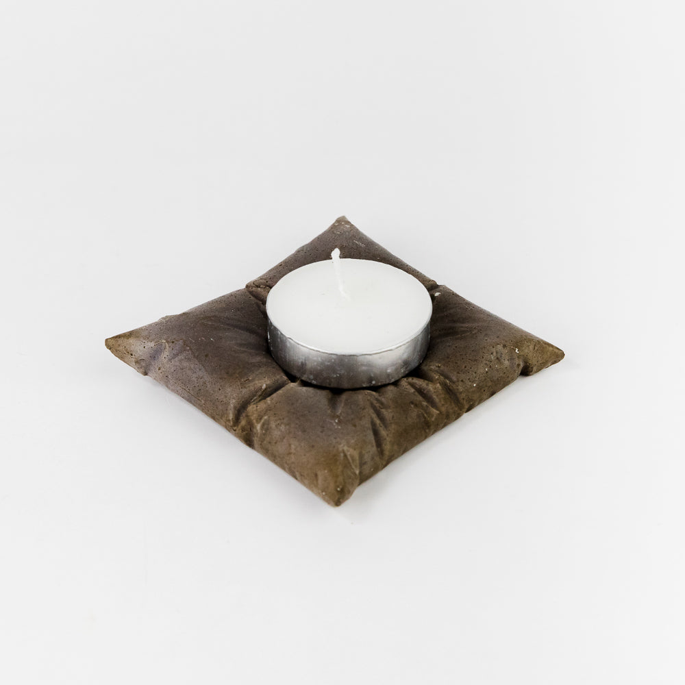 Pillow Nest Tea Light Candle Holder - Mocha Brown