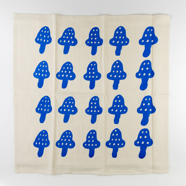 Mushroom Tea Towel - Blue