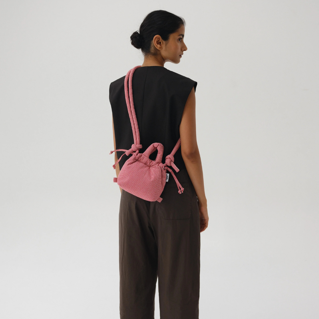Micro Ona Soft Bag - Cotton Red Stripe