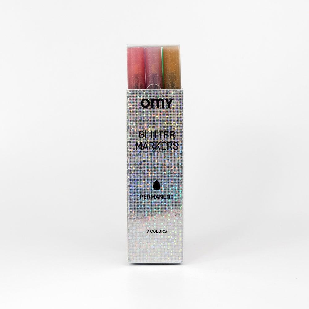 9 Glitter Markers Set