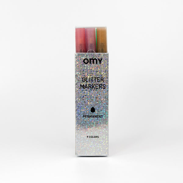 9 Glitter Markers Set