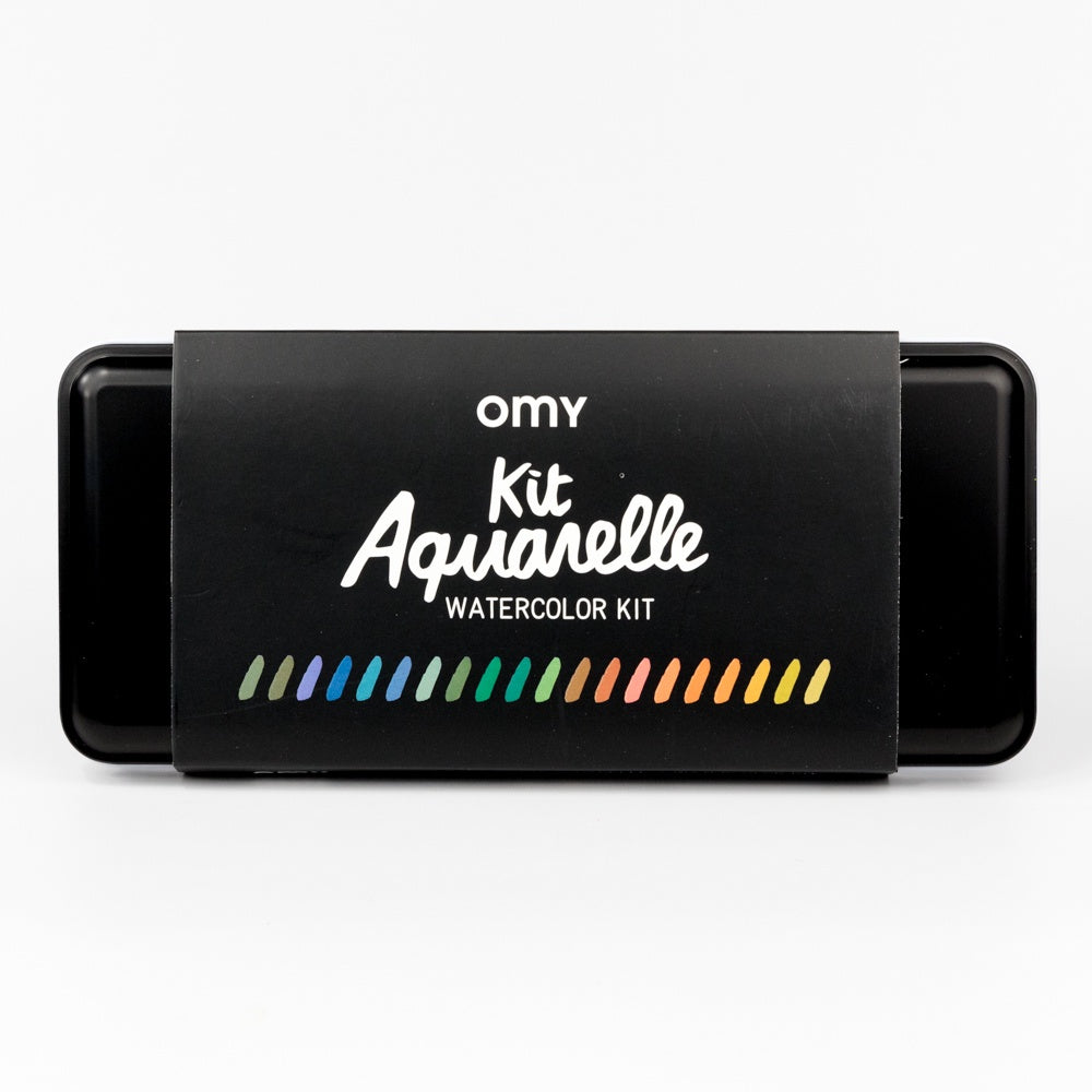 Omy Kit Aquarelle watercolor kit packaging on a white background