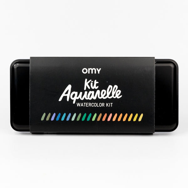 Omy Kit Aquarelle watercolor kit packaging on a white background