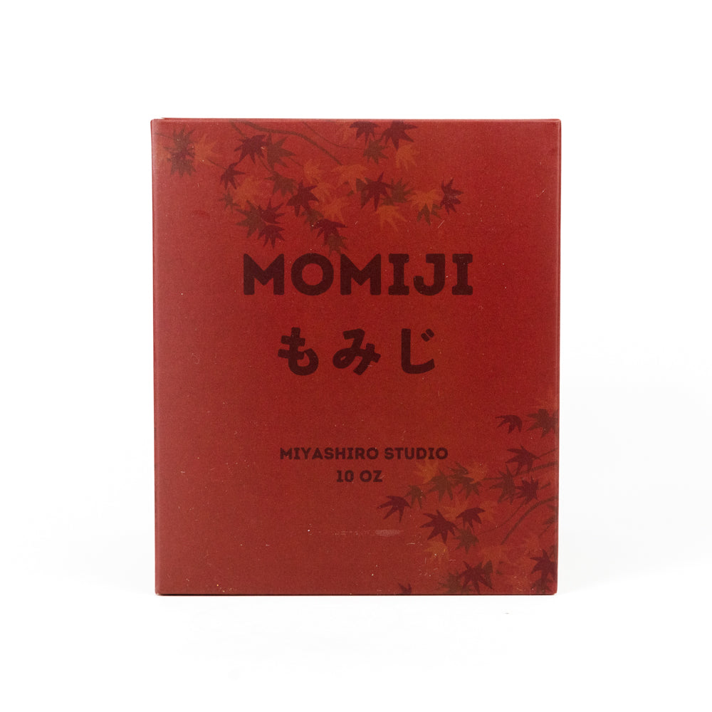 Red packaging of MOMIJI with black text on a white background