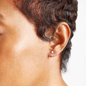 Gold Vermeil Opal Semiprecious Stone Open Hoop Earrings by Admiral Row