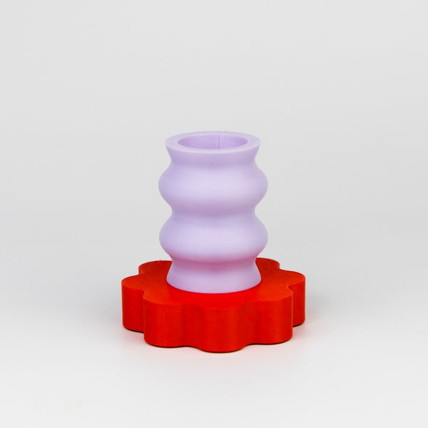 Memphis Candleholder 05 - Lavender/Red